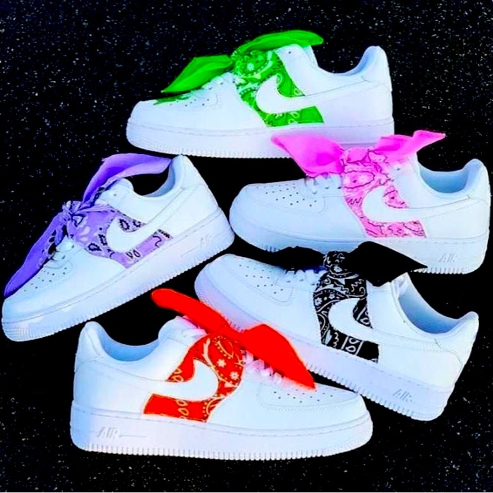 Custom Air Force 1 bandana shoes